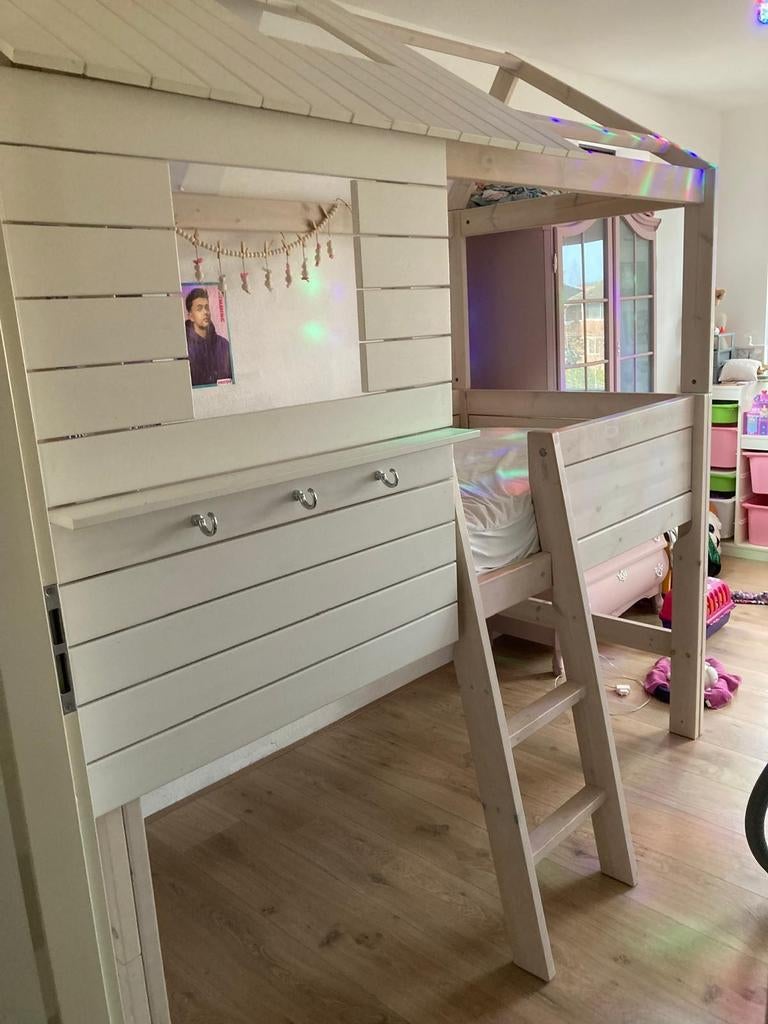 Halfhoogslaper met dakje, in hoogte verstelbaar, Ophalen, Gebruikt, Halfhoogslaper