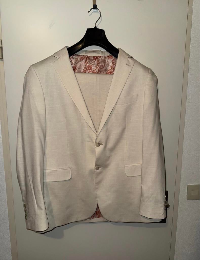 Complete beige zomer trouwpak van casanova maat 56, Ophalen of Verzenden, Nieuw, Maat 56/58 (XL), Beige