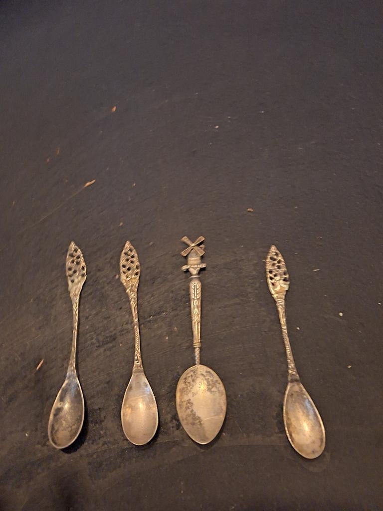 Antieke theelepels 1 met beweegbaar molentje (wieken), Antiek en Kunst, Antiek | Bestek, Ophalen