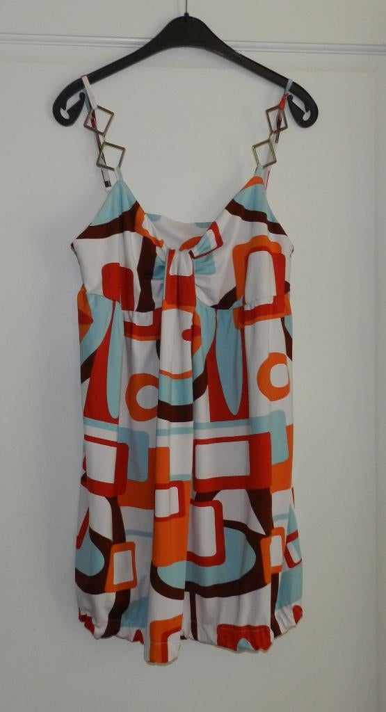 Zomers fleurig tuniek met verstelbare kettingbandjes., Kleding | Dames, Verzenden, Zo goed als nieuw, Maat 42/44 (L), Overige kleuren