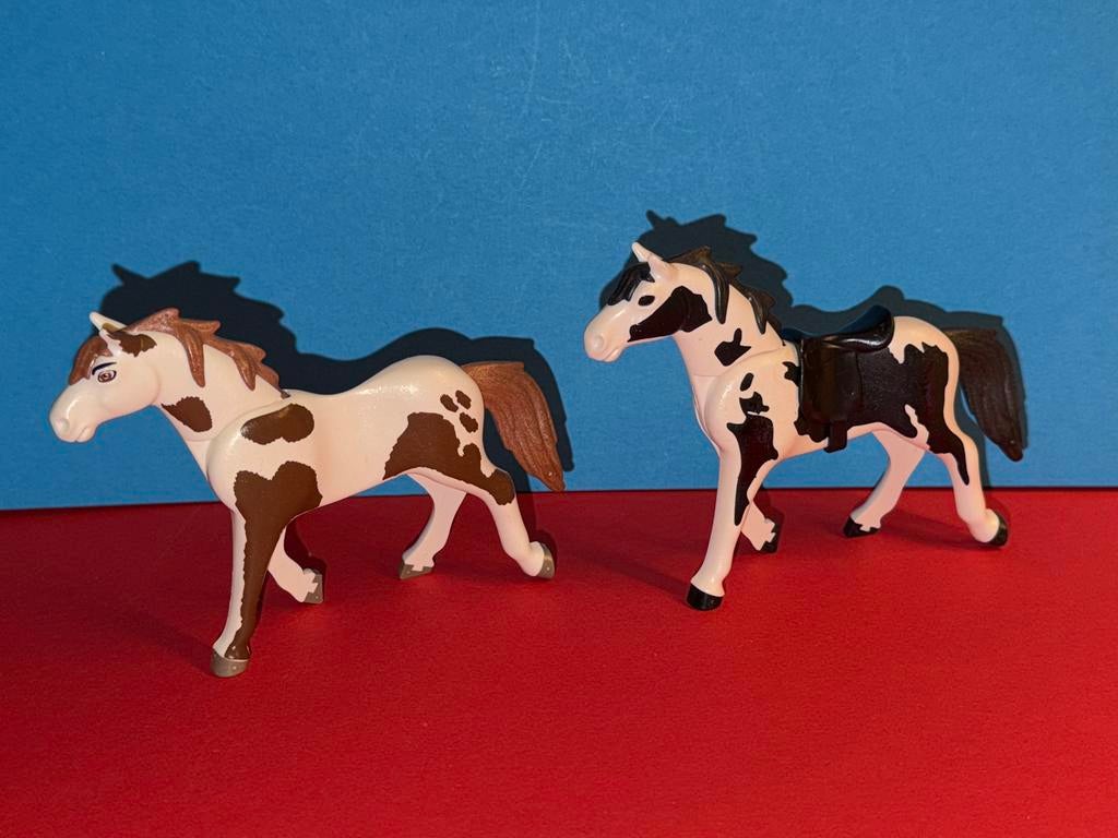 Apr 001: playmobil: dieren; gevlekte paarden, Ophalen of Verzenden, Gebruikt, Los playmobil