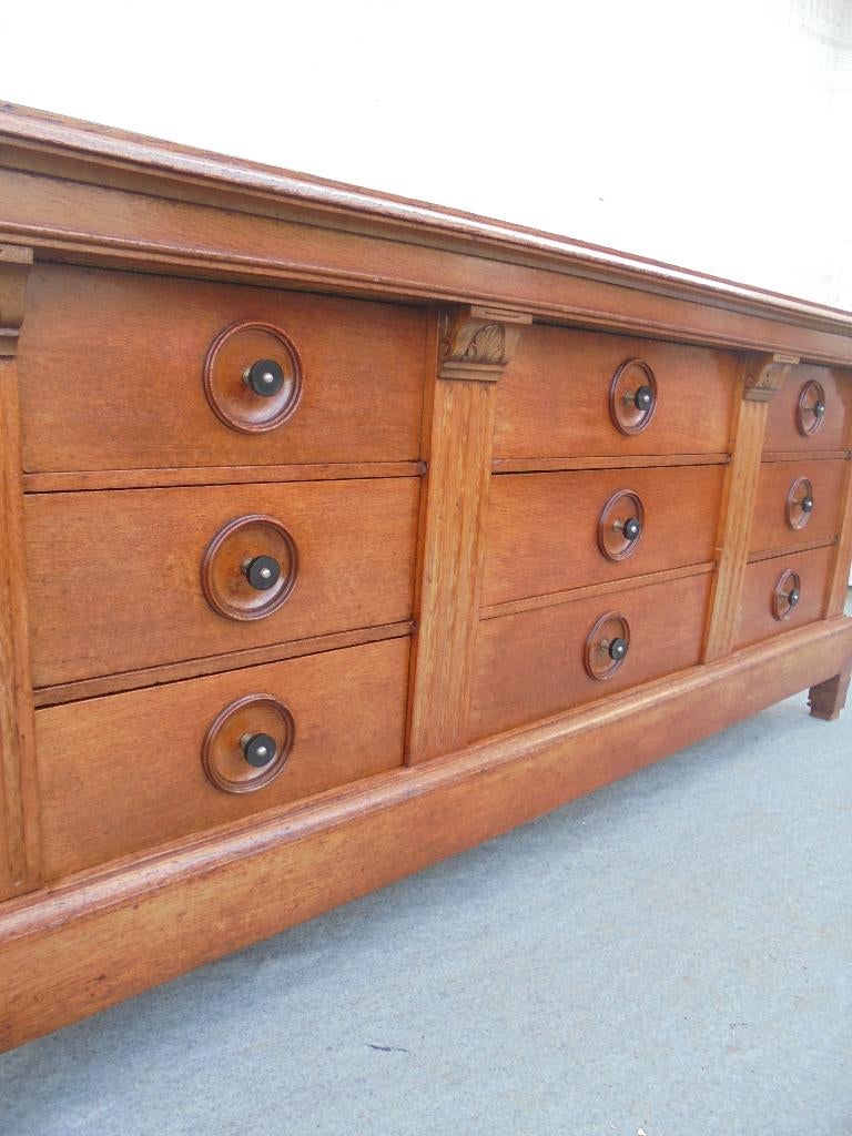 Prachtige antieke toonbank ladekast winkelkast keukeneiland, Gebruikt, 5 laden of meer, 75 cm of meer, Ophalen of Verzenden