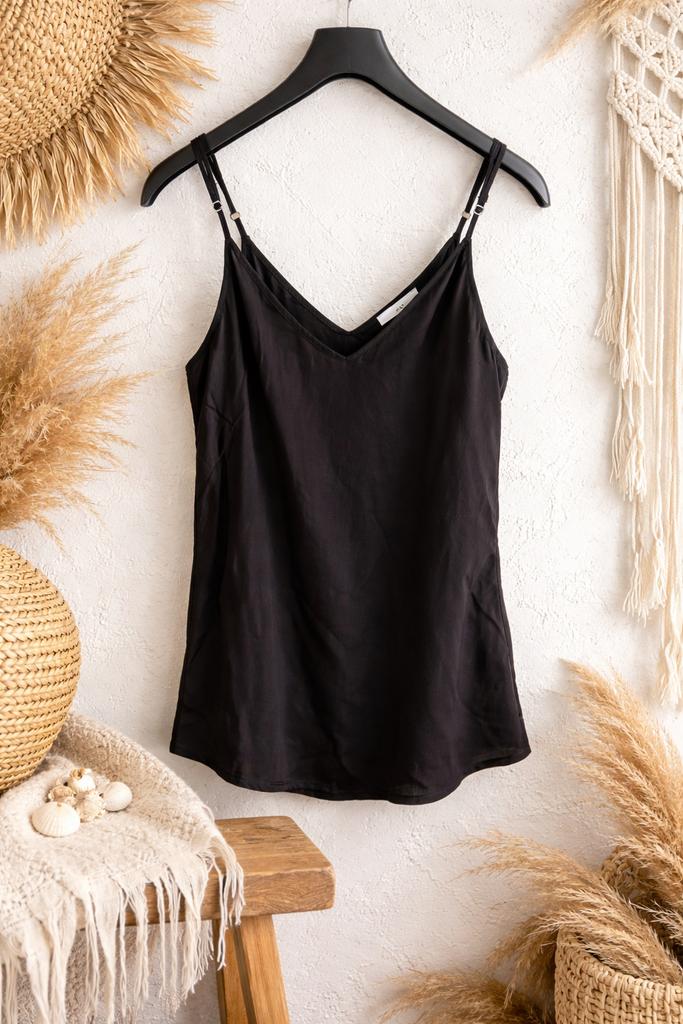 Resort Finest Zwart Spaghettibandje Top Maat M, Maat 38/40 (M), Zwart, Ophalen of Verzenden, Zo goed als nieuw