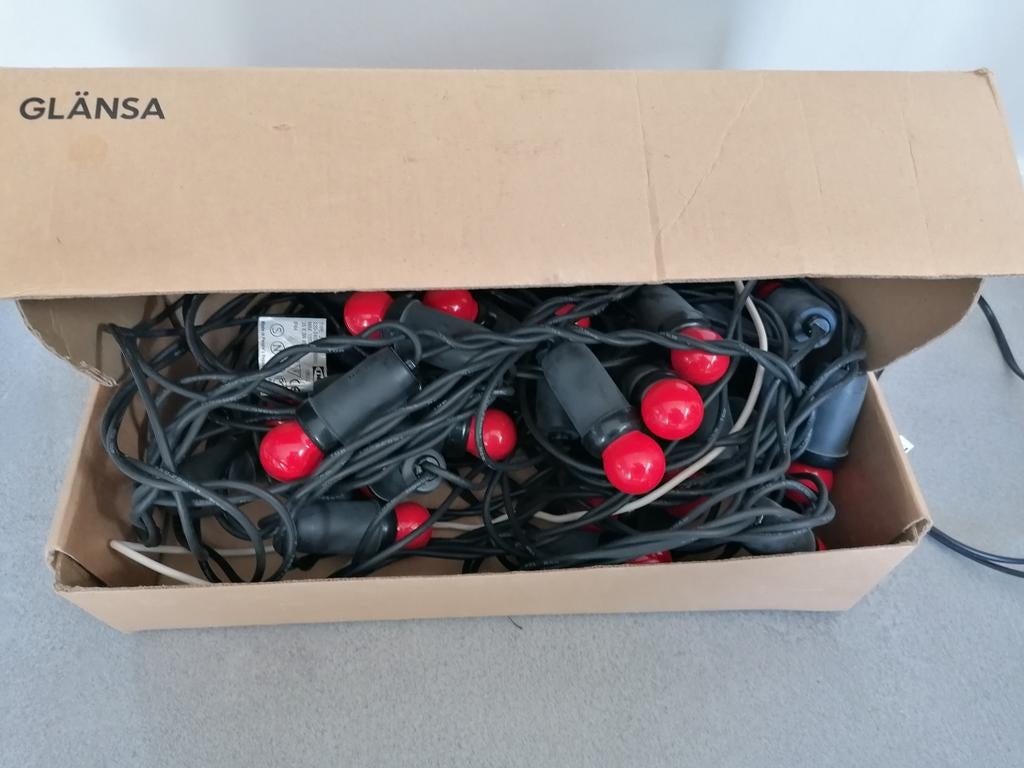 Ikea Glansa Glänsa lichtsnoer rode lampen 1 lamp defect, Ophalen of Verzenden, Gebruikt, Licht, Kleur