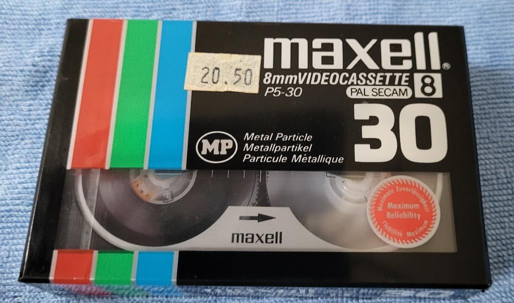 Maxell P5-30 8mm videocassette, nieuw in seal, Ophalen of Verzenden, 8mm, (Video)band