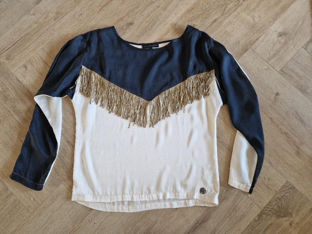 Glamorous zijden blouse mt 38, Ophalen of Verzenden, Gedragen, Maat 38/40 (M), Beige