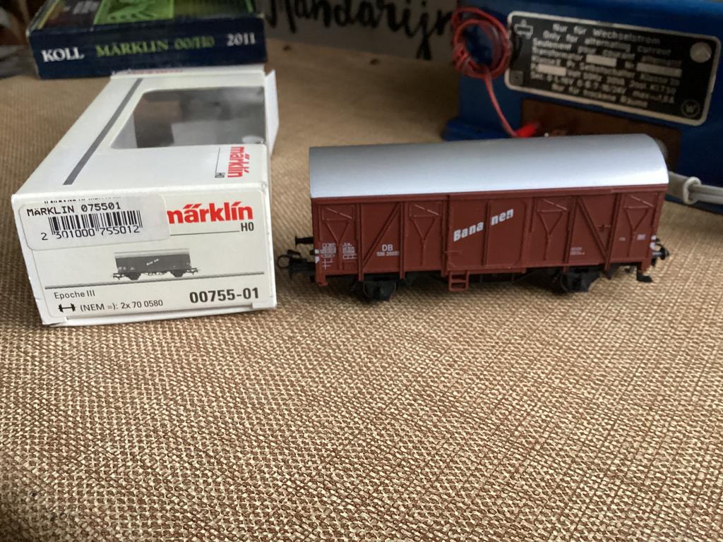 Marklin 00755-01 DB bananentransportwagen zgan met ovp, Wisselstroom, Wagon, Ophalen of Verzenden, Zo goed als nieuw