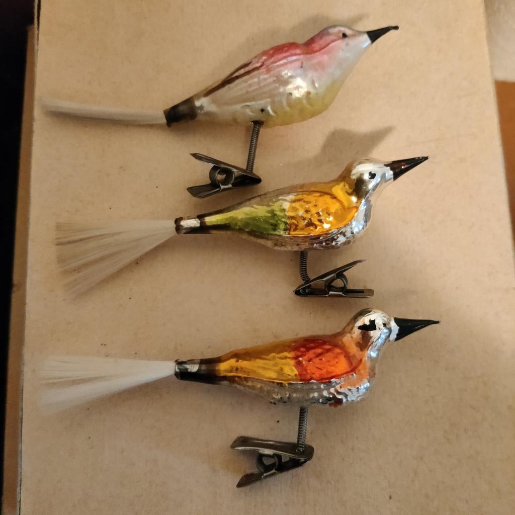 3 oude kerstvogels, Diversen, Kerst, Ophalen of Verzenden