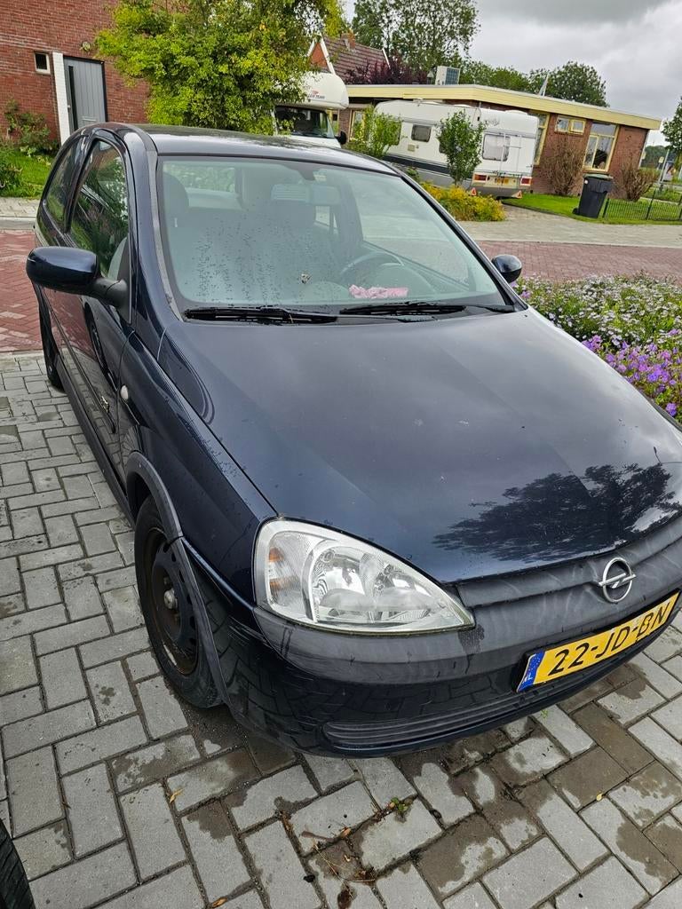 Opel Corsa 1.2 16V 3D 2002 Blauw, Auto's, Voorwielaandrijving, 450 kg, 74 pk, Blauw