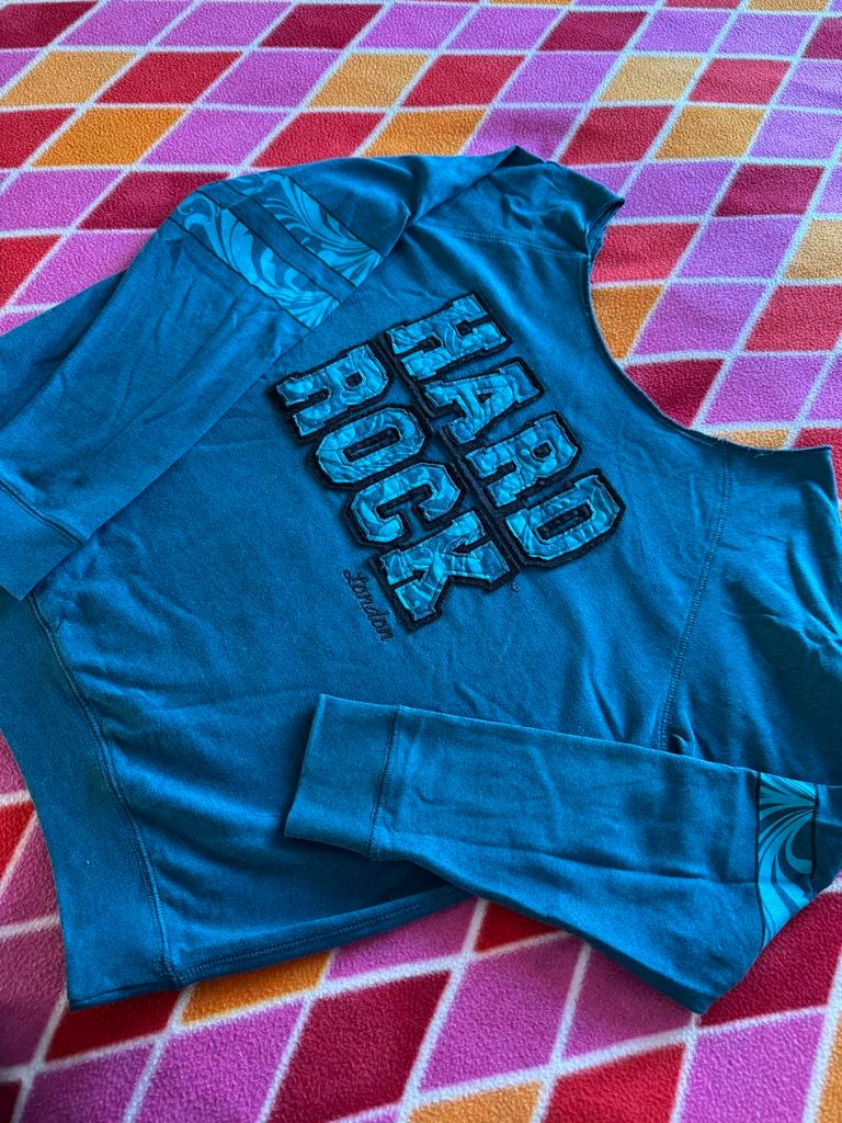 Hard Rock London UK turquoise sweater for women size L, Ophalen of Verzenden, Zo goed als nieuw, Maat 42/44 (L), Overige kleuren