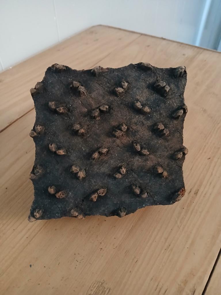 Oude houten batikstempel, Ophalen of Verzenden, Gebruikt, Houten stempel