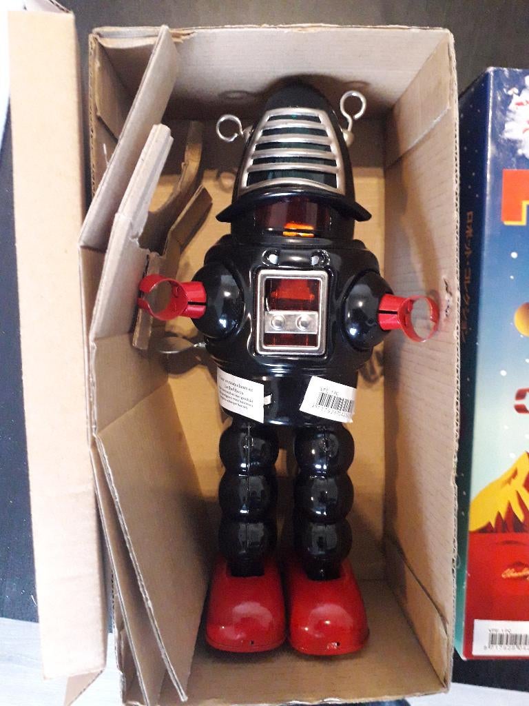 Vintage retro Planet Robot blik robot loopt met lichtflitsen, Verzamelen, Ophalen of Verzenden, Gebruikt