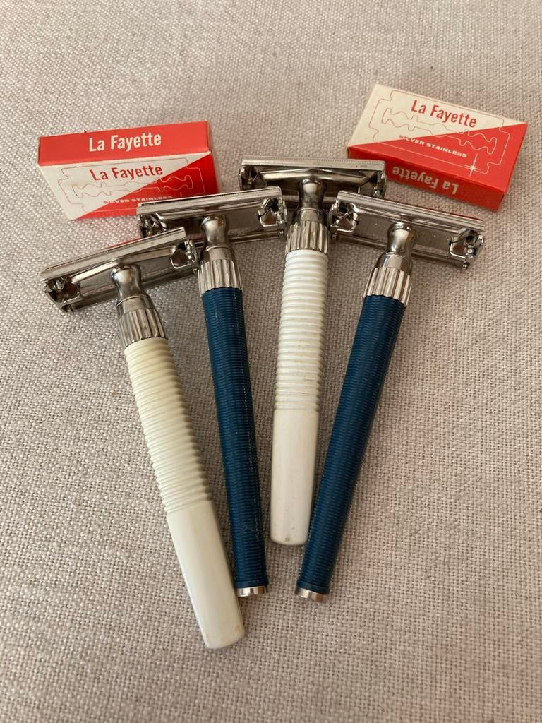 10 Vintage La Fayette Scheermesjes en Gratis Gillette Mes, Ophalen of Verzenden, Gebruikt, Overige typen