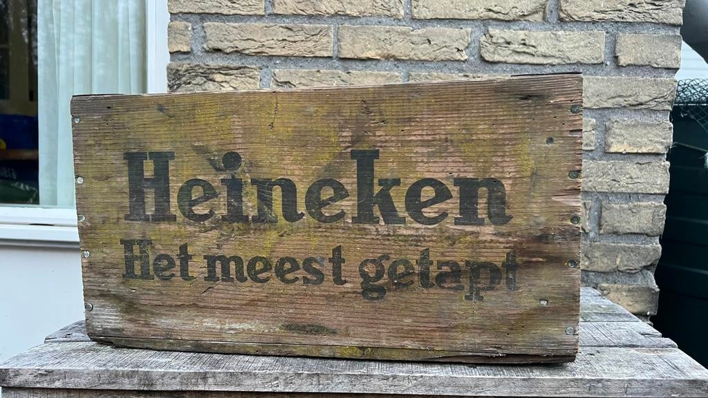 Originele houten Heineken bierkrat uit 1965, Ophalen of Verzenden, Gebruikt, Overige typen, Heineken