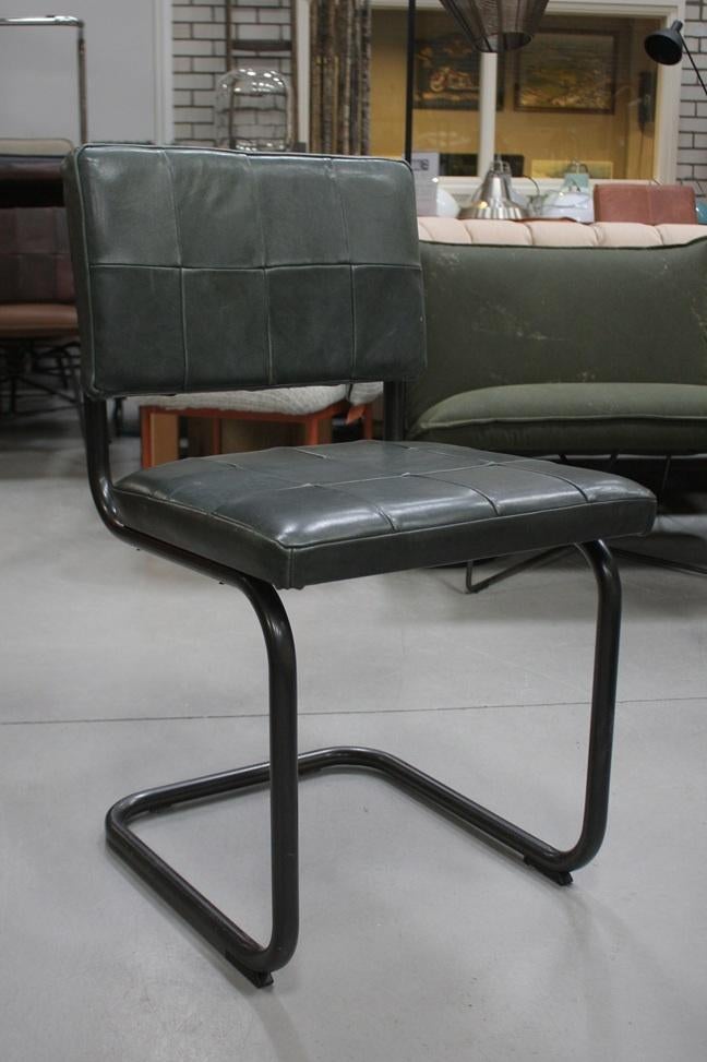 8 x leuke eetkamerstoel NELSON Jess Design leer sledestoel, Ophalen, Gebruikt, Leer, Vijf, Zes of meer stoelen