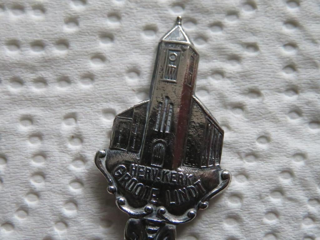 Verzilverd Lepeltje Hervormde Lindtse Kerk te Groote Lindt, Verzamelen, Overige materialen, Gebruikt, Verzenden, Verzilverd