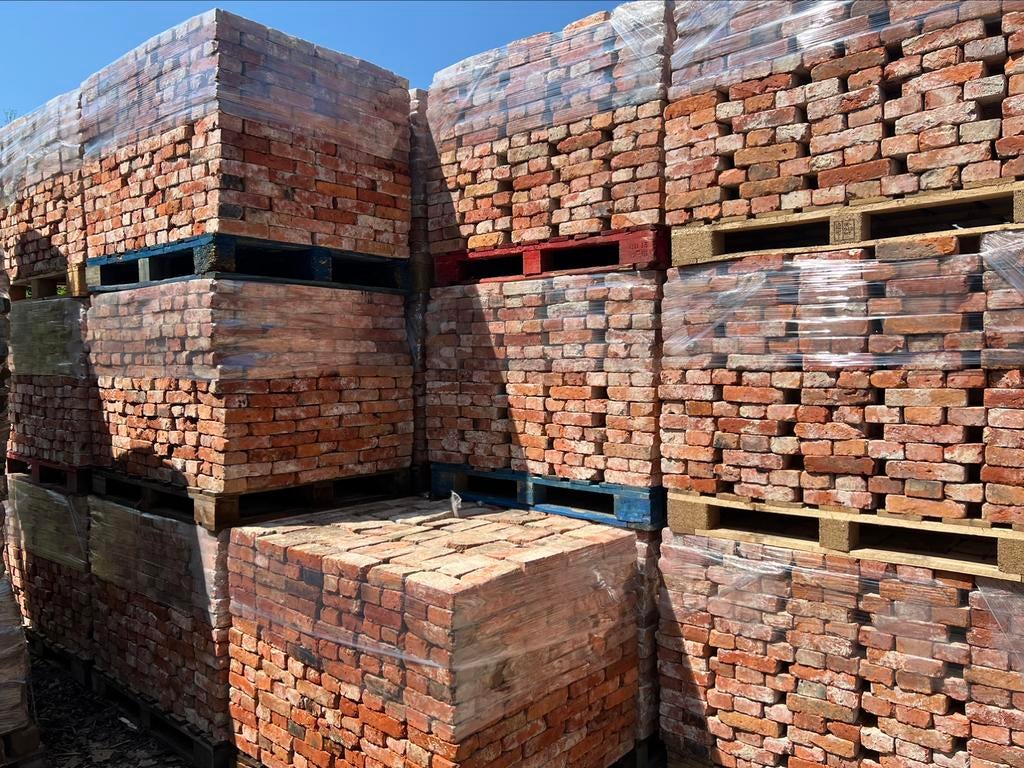 Antieke rode oude metsel bakstenen 21.5x5.5 350M2 uniek!, Doe-het-zelf en Verbouw, Metselstenen, Ophalen of Verzenden, Gebruikt