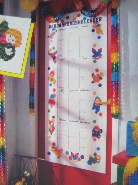 Borduurpatroon  Verjaardags kalender   nr 1201, Verzenden, Nieuw, Handborduren, Patroon