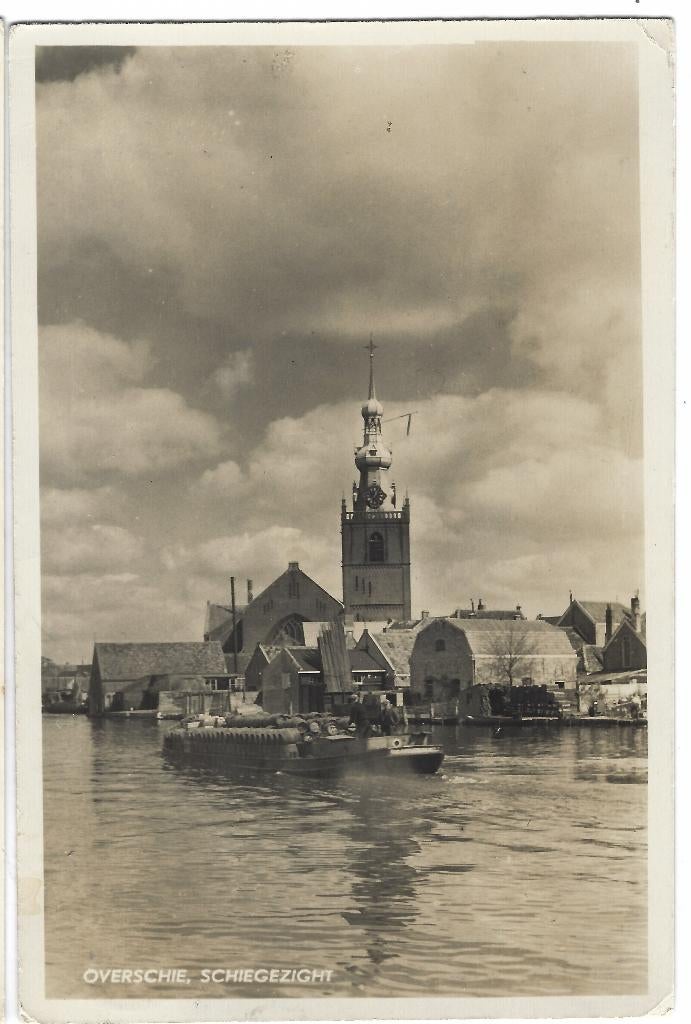 Overschie, (Rotterdam) Schiegezicht, Verzamelen, Ansichtkaarten | Nederland, Gelopen, Zuid-Holland, 1920 tot 1940, Verzenden