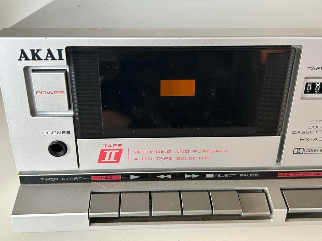 Akai HX-A35W Dubbel Cassettedeck, Audio, Tv en Foto, Cassettedecks, Ophalen of Verzenden, Dubbel, Akai