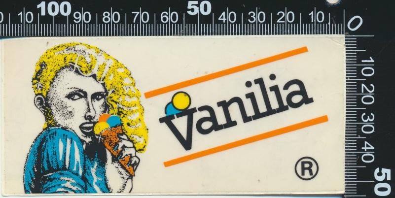 Sticker: Vanilia, Verzamelen, Stickers, Zo goed als nieuw, Bedrijf of Vereniging, Ophalen of Verzenden
