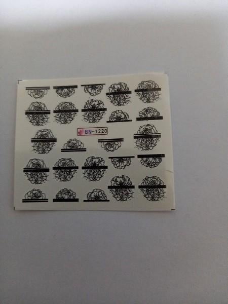 Velletje nagel water decals stickers BN-1220 figuren zwart, Zwart, Nieuw, Ophalen of Verzenden, Handen en Nagels