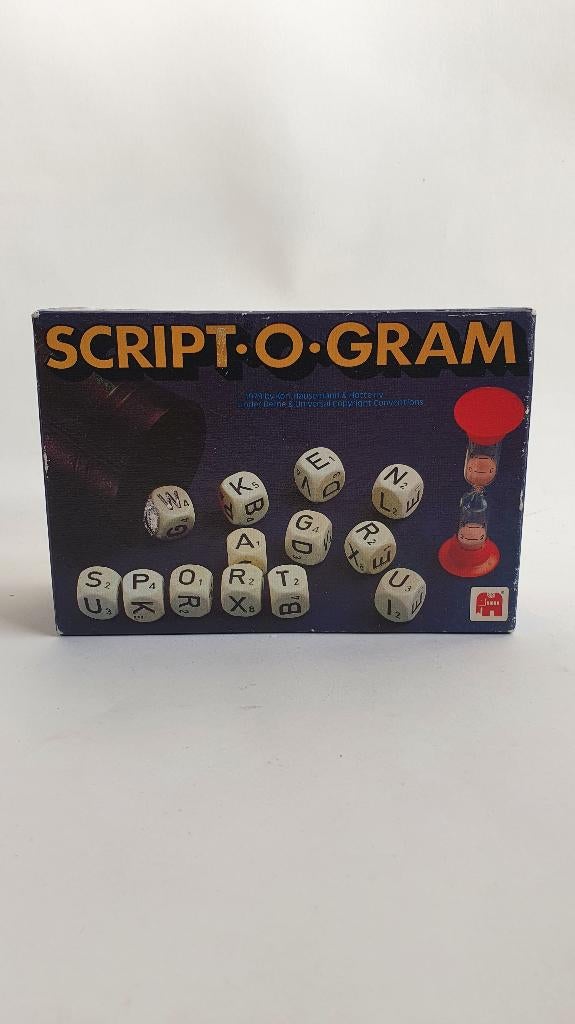 Vintage Script-O-Gram dobbelspel, compleet. 7B14, Tweedehands verkoop, Tweedehands verkoop, Gebruikt, Ophalen of Verzenden