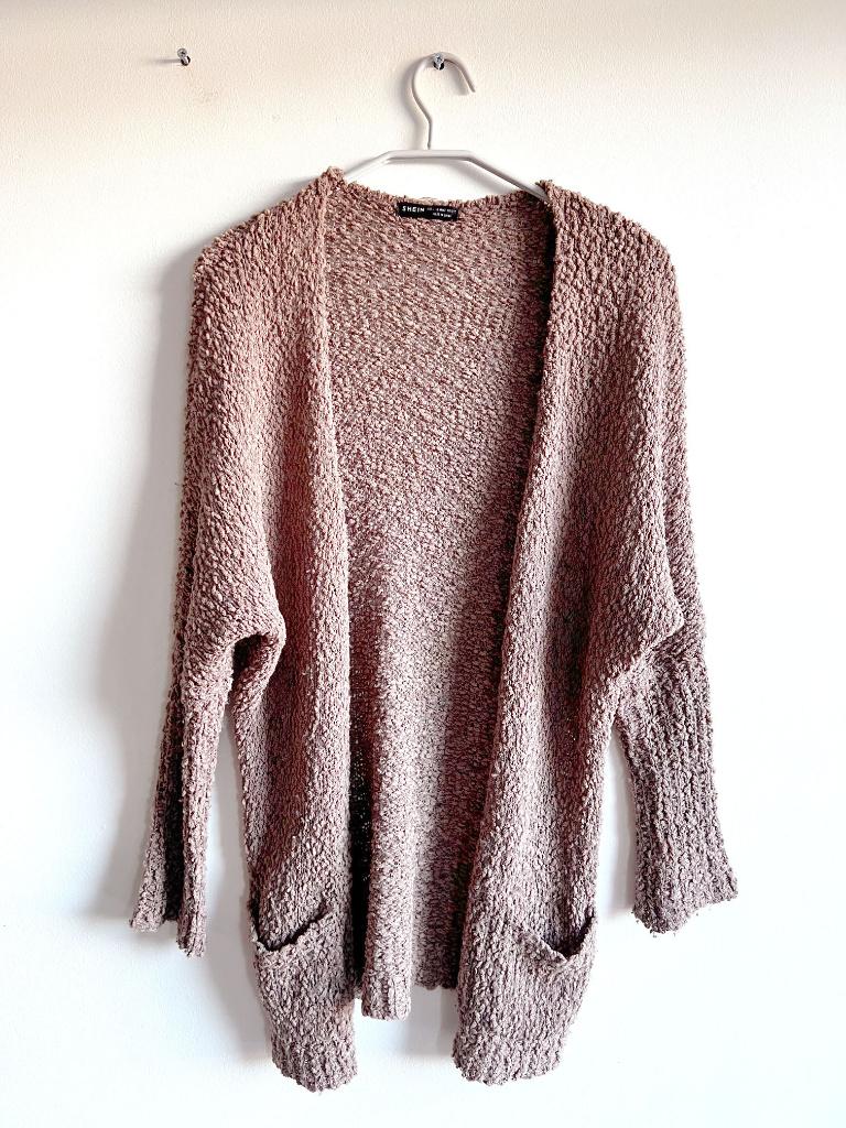 Bouclé vest, maat S, Kleding | Dames, Truien en Vesten, Zo goed als nieuw, Maat 36 (S), Bruin, Ophalen of Verzenden