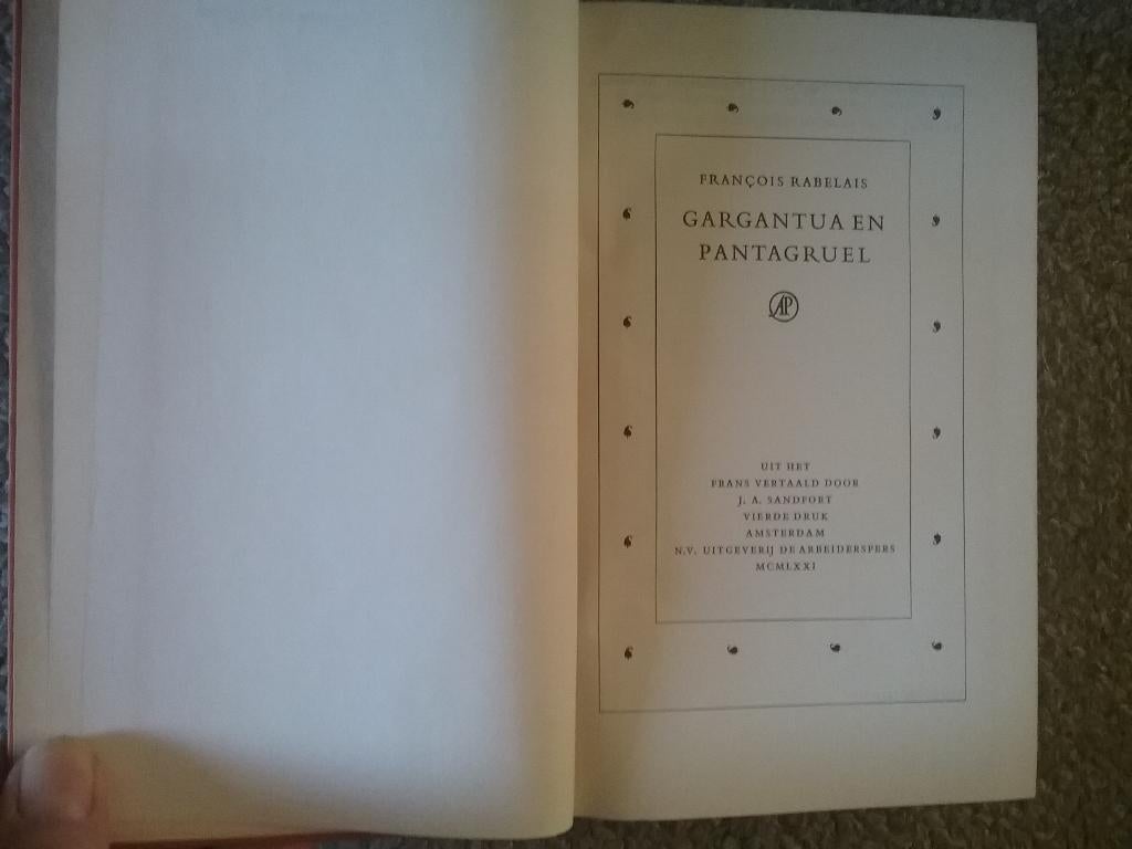 François Rabelais / Gargantua & Pantagruel (1971; NL tekst), Ophalen of Verzenden, Gelezen, Europa overig