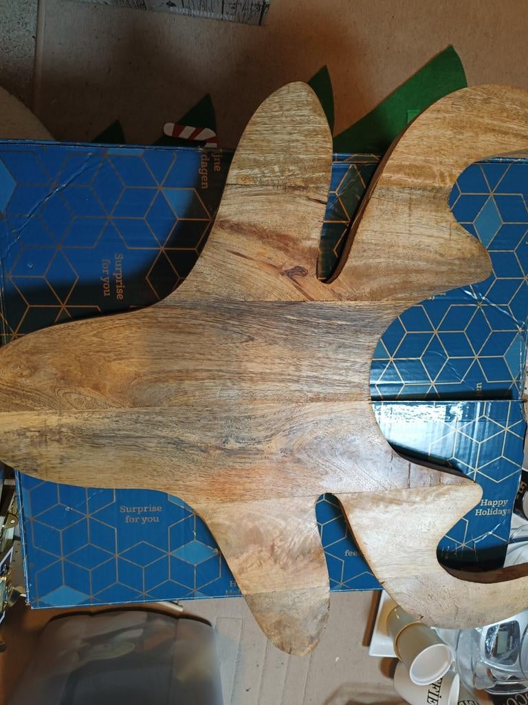 Houten decoratie eland, Ophalen of Verzenden, Zo goed als nieuw