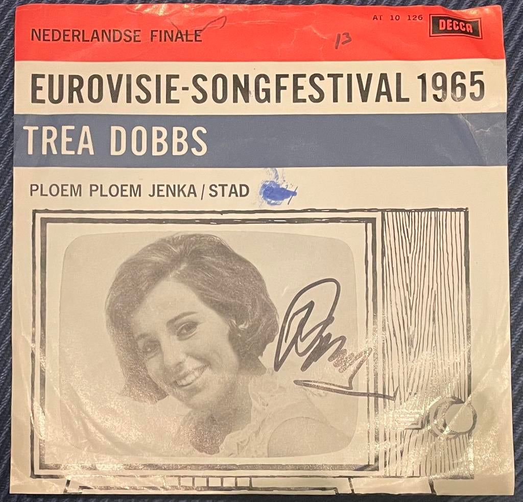 Nederpop single Trea Dobbs GESIGNEERD!, Ophalen of Verzenden, 7 inch, Nederlandstalig, Single