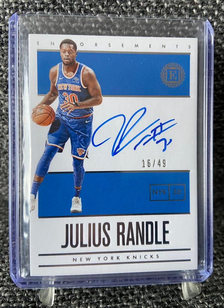 Julius Randle /49 auto Panini NBA card NY Knicks Wolves, Hobby en Vrije tijd, Stickers en Plaatjes, Nieuw, Plaatje, Ophalen of Verzenden