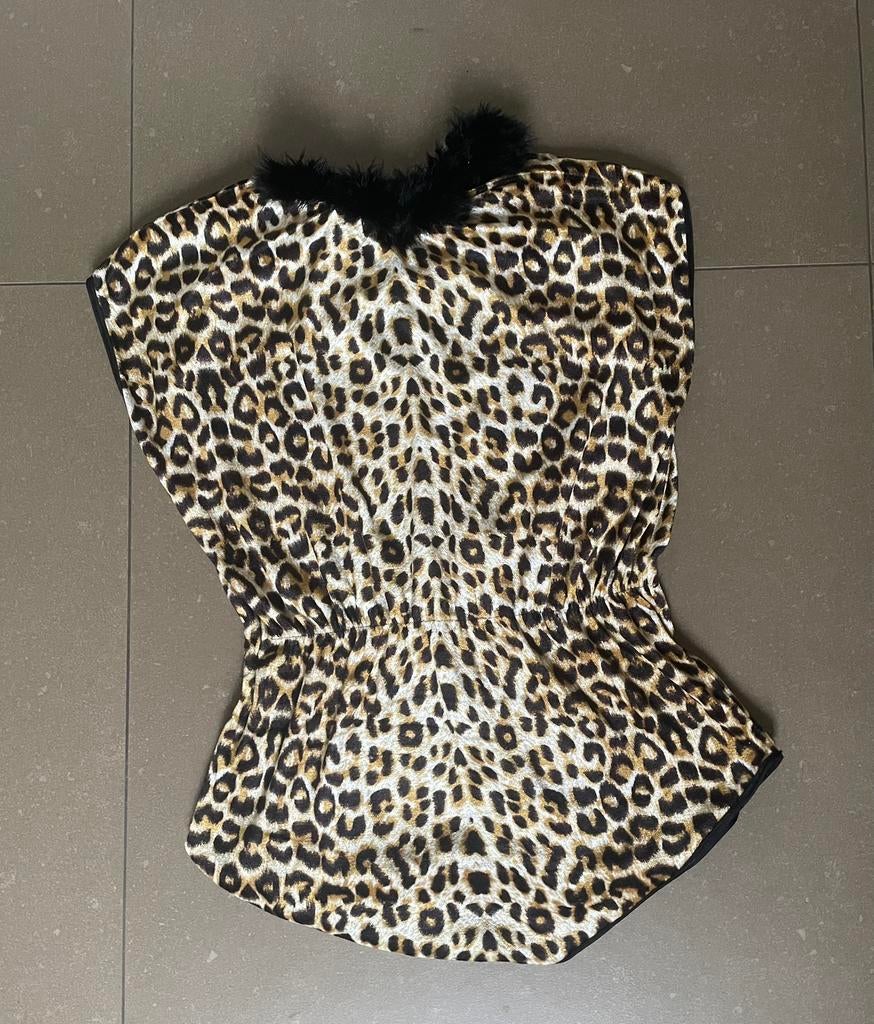 Karnevalswierts poes / luipaard jurk maat 140 | verkleden, Ophalen of Verzenden, 134 t/m 140, Meisje