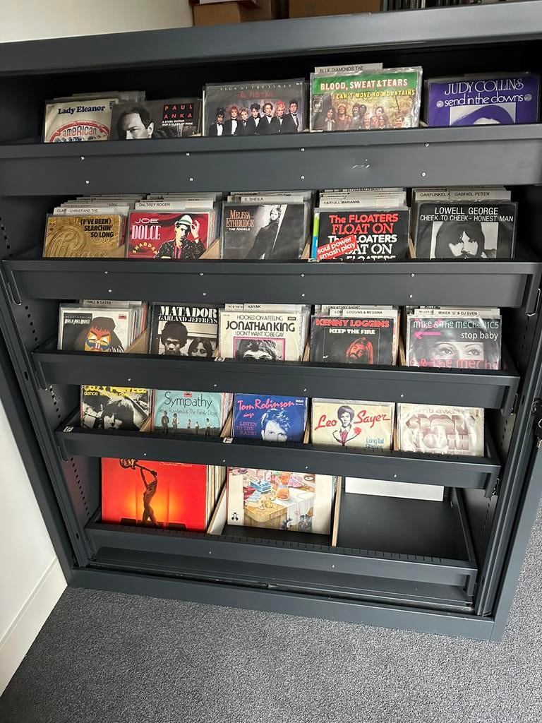 Platenkasten voor Vinyl Singles en LP’s, Ophalen, Gebruikt, 100 tot 150 cm, 5 laden of meer