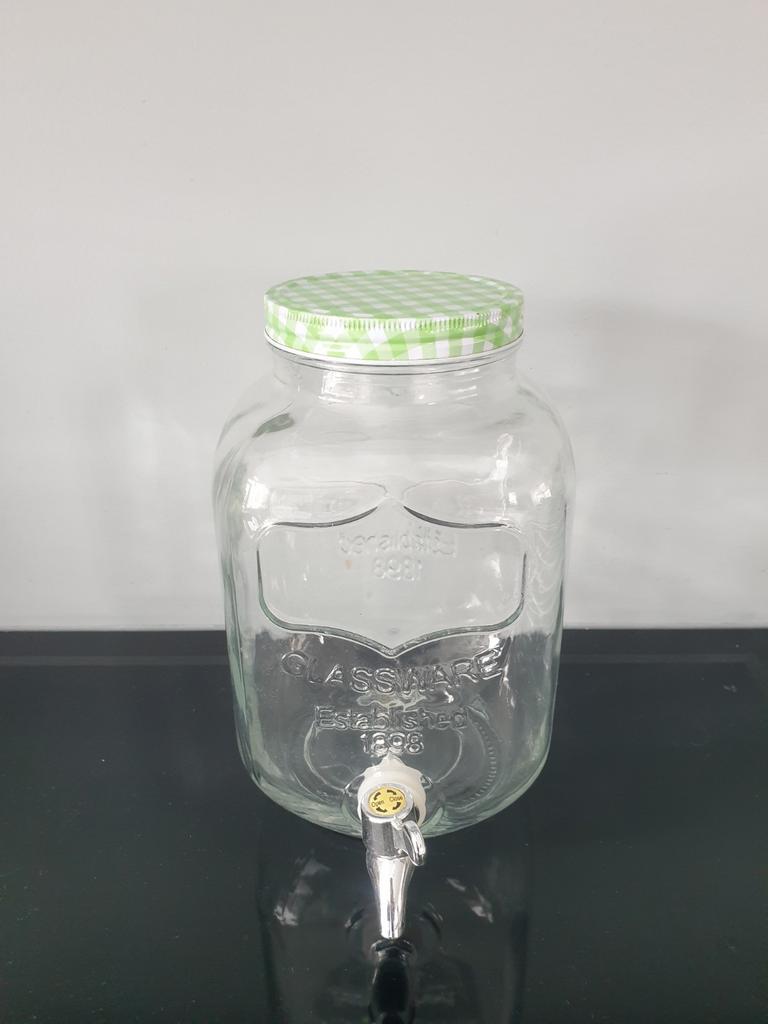 Glazen drankdispenser met tapkraan, Ophalen of Verzenden, Zo goed als nieuw