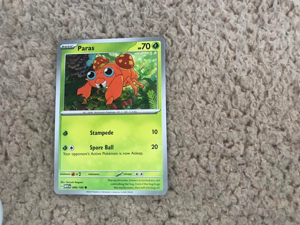 Pokémon kaart Paras 046/165, Ophalen of Verzenden, Gebruikt, Losse kaart