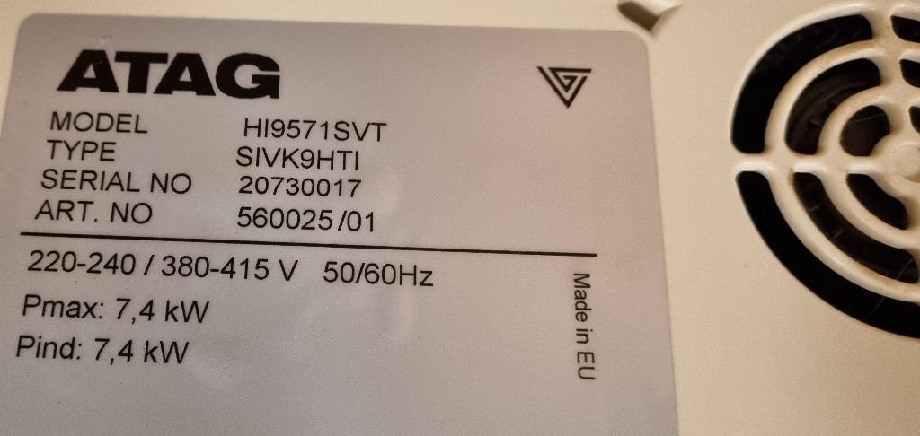 Atag inductie kookplaat, Ophalen, 4 kookzones, Zo goed als nieuw, Inbouw