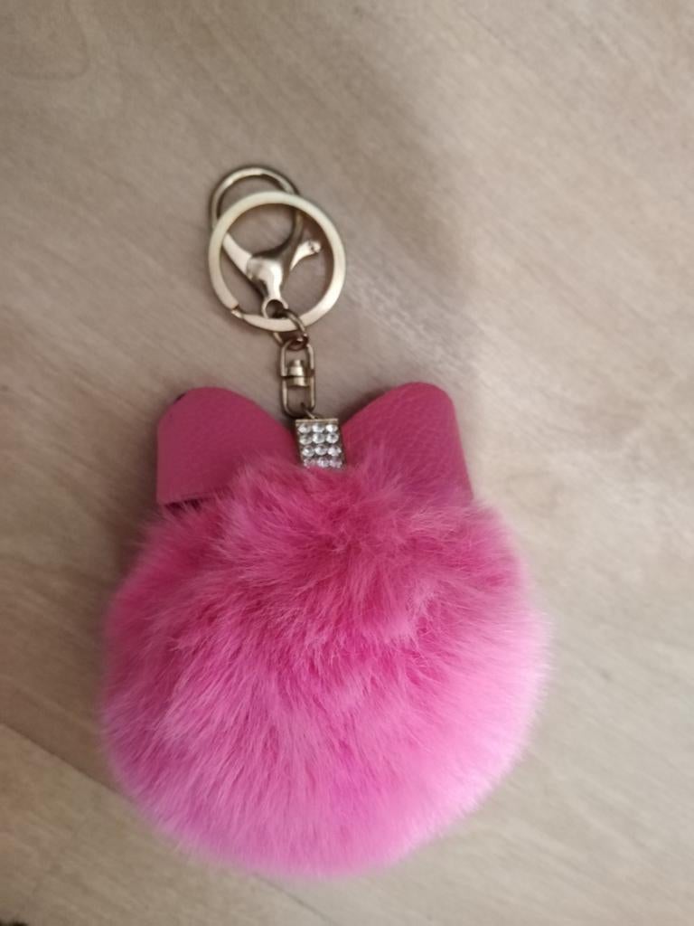Roze pluche sleutelhanger, Ophalen of Verzenden, Zo goed als nieuw, Overige typen