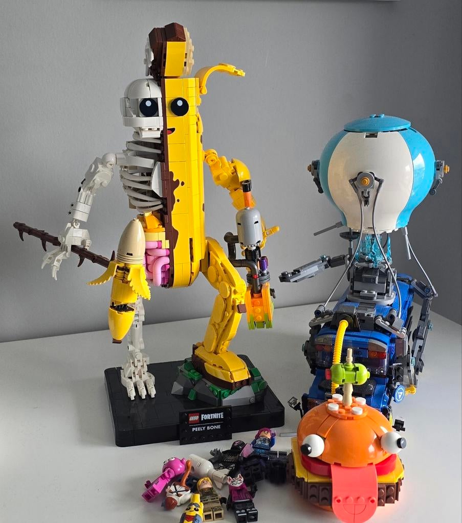 Lego Fortnite, Peely Bone 77072, Battle Bus 77073, compleet, Kinderen en Baby's, Speelgoed | Duplo en Lego, Zo goed als nieuw