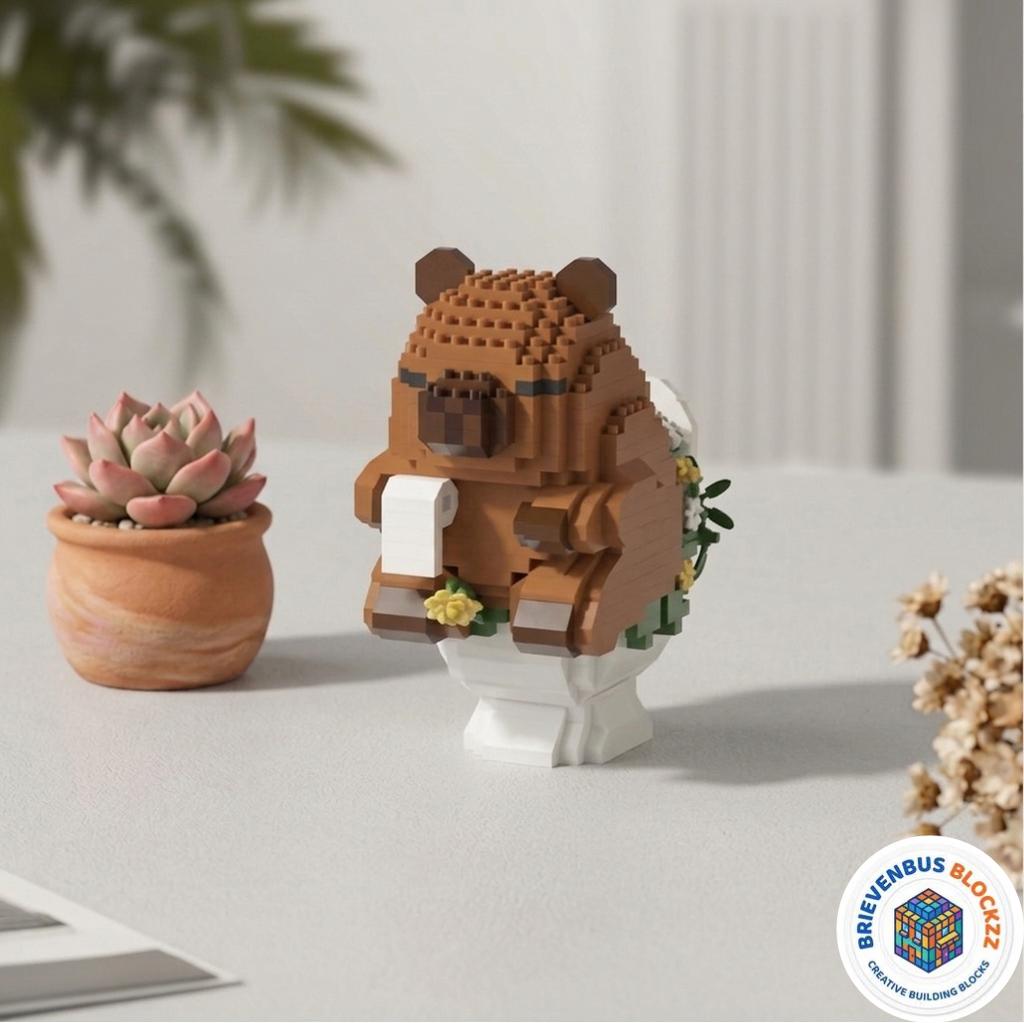 Microblock Capibara op Toilet - Bouwpakket -BBBlocks, Hobby en Vrije tijd, Modelbouw | Overige, Ophalen of Verzenden, Nieuw