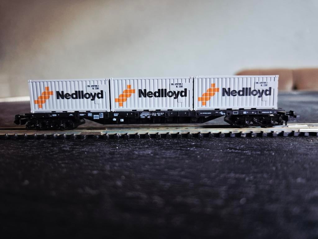 Minitrix 13629 Goederenwagon met Nedlloyd containers N-spoor, Gelijkstroom of Wisselstroom, Trix, Wagon, Ophalen of Verzenden