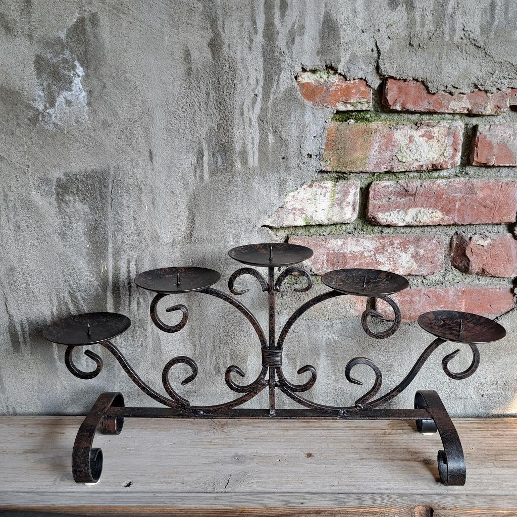 Metalen kandelaar tafelkandelaar voor 5 kaarsen *Etage3*, ., Ophalen of Verzenden, Zo goed als nieuw, .