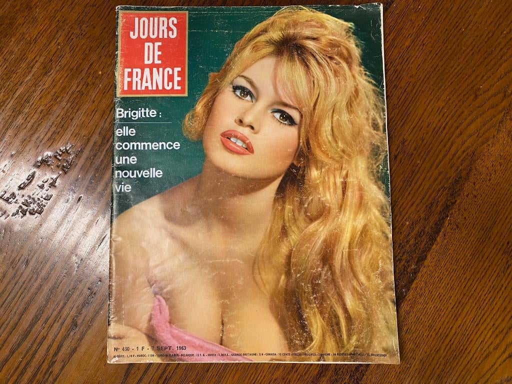 Brocante - Vintage tijdschrift, Jours de France!, Ophalen of Verzenden, Gelezen, Gossip of Showbizz