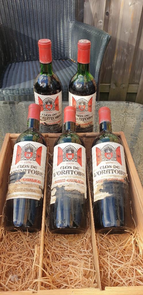 5 x 1970 saint-émilion - clos de l'oratoire grand cru classe, Frankrijk, Nieuw, Ophalen of Verzenden, Rode wijn