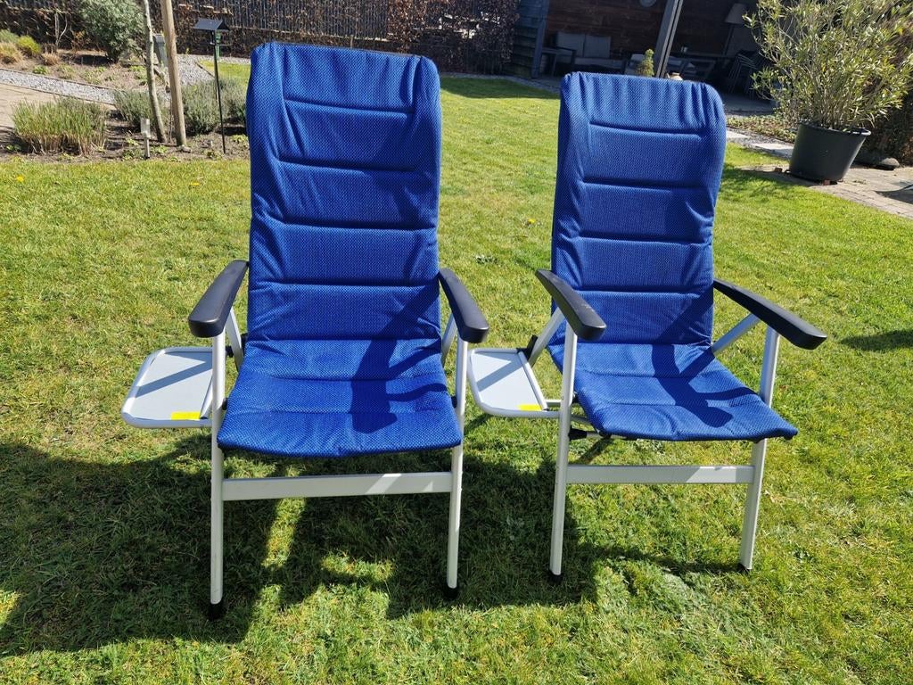 Travel&co campingstoelen Anwb verstelbaar met tafeltje, Caravans en Kamperen, Kampeermeubelen, Zo goed als nieuw, Campingstoel