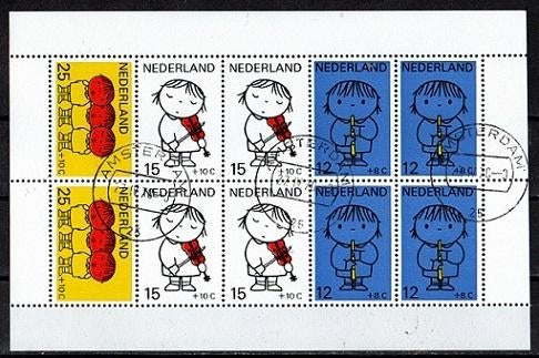 Nederland nr. 937 Blok Kinderzegels 1969 gestempeld, Postzegels en Munten, Postzegels | Nederland, Ophalen of Verzenden, Na 1940