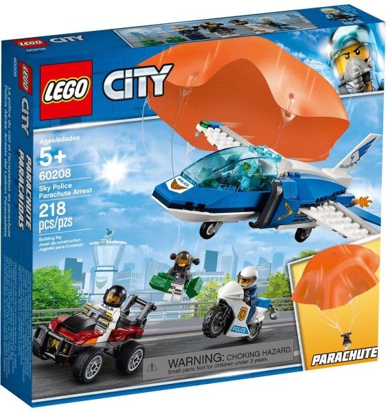 Lego City set 60208 Luchtpolitie parachute-arrestatie, City, Lego, Nieuw, Ophalen of Verzenden
