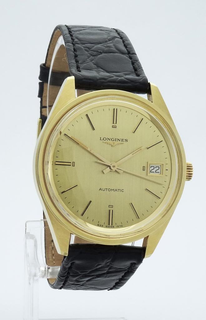 Longines 1977 Vintage Super mint NOS automatisch Nieuw, Leer, Staal, Polshorloge, Nieuw