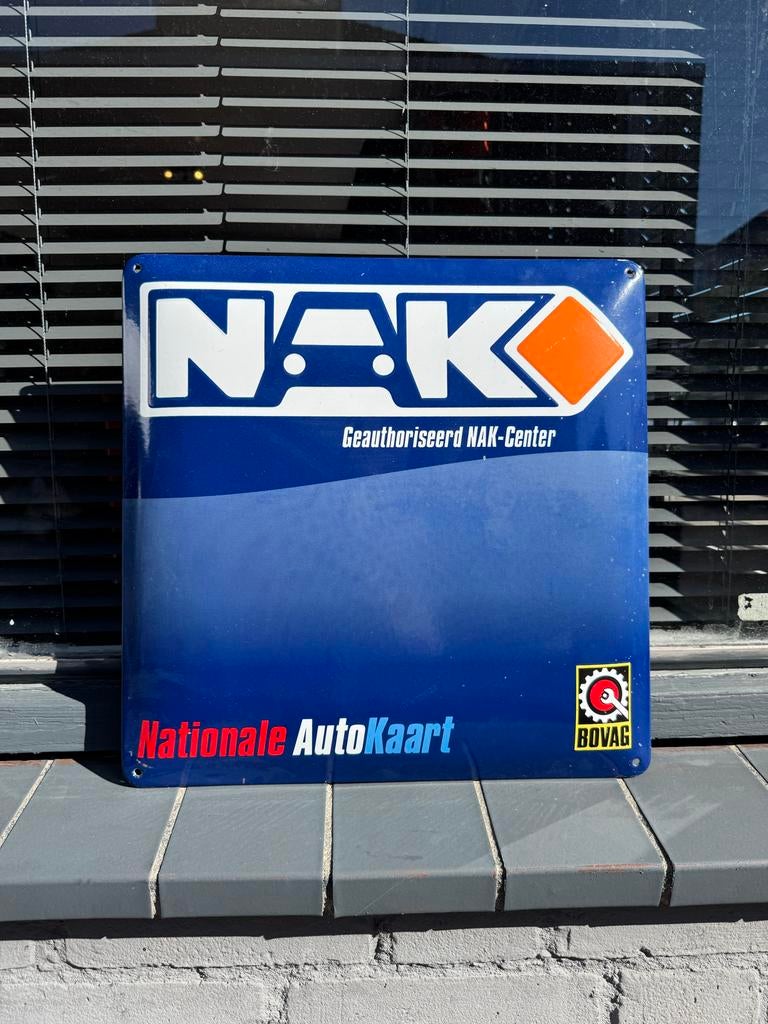 Vintage NAK Geautoriseerd Center Emaille Bord, Ophalen