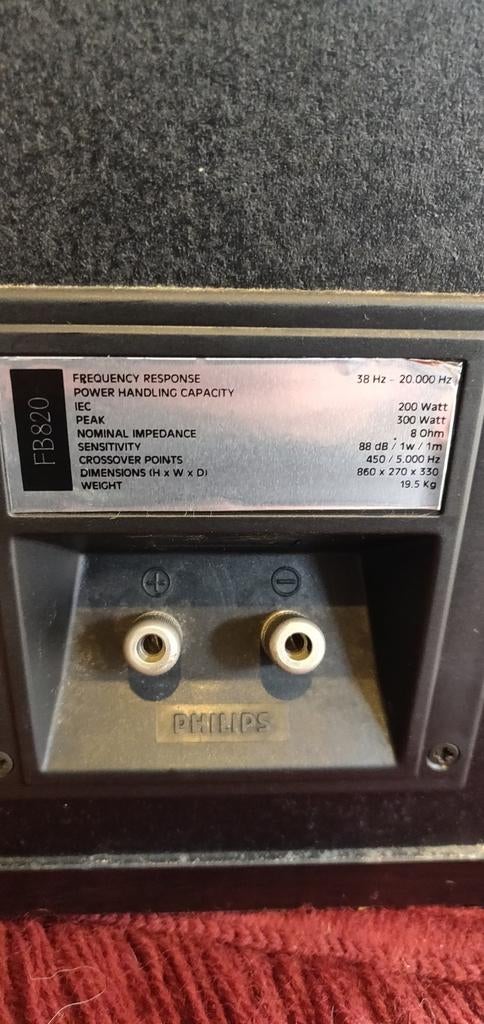 Philips FB820 luidspreker, Audio, Tv en Foto, Luidsprekers, Ophalen, 120 watt of meer, Front, Rear of Stereo speakers, Philips